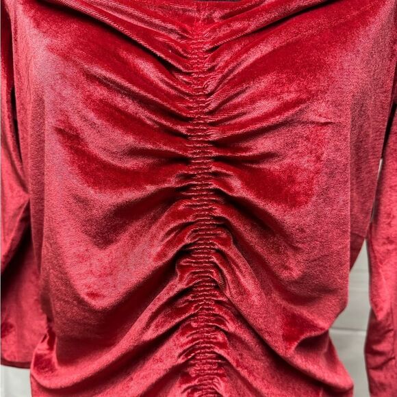 Torrid Velvet Off the Shoulder Top Red - Picture 5 of 8